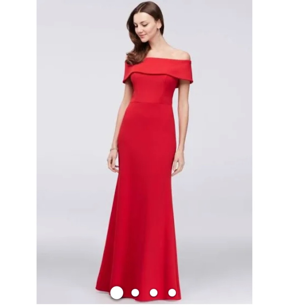 Betsy & adam beautiful red dress with ruched back